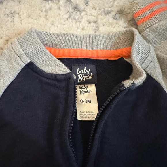 Baby B’gosh Navy Gray Varsity Zip Jacket Infant 0–3 Months - Picture 5 of 5
